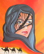 Desert Queen Mirage - Painting by Giselle - Canungra